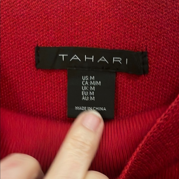 Tahari Red Cowl Neck Sweater - Picture 3 of 4